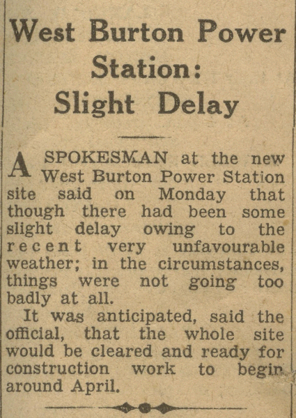 West Burton - Slight Delay